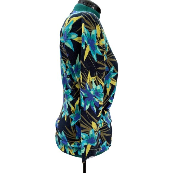 Merona Womens Blue Floral Cardigan Sweater XL - Picture 3 of 16